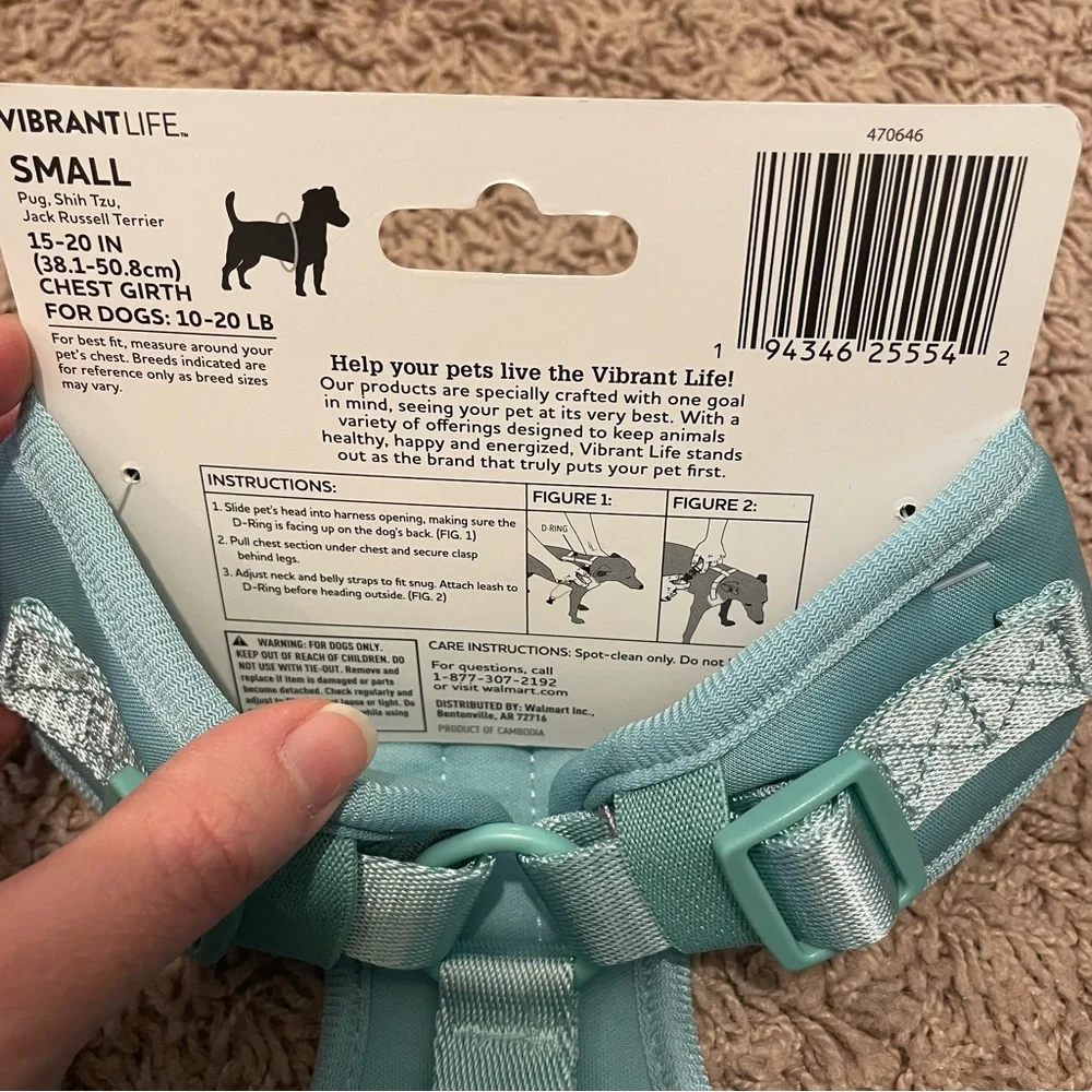 VibrantLife Small Soft Padded Dog Harness in Sage Green